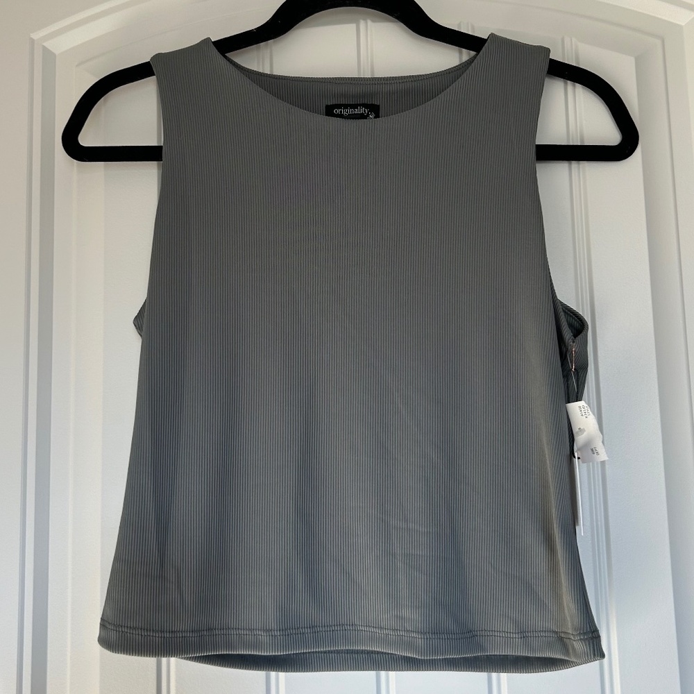 Originality New with Tags Gray Lined Tank Top Womens Large